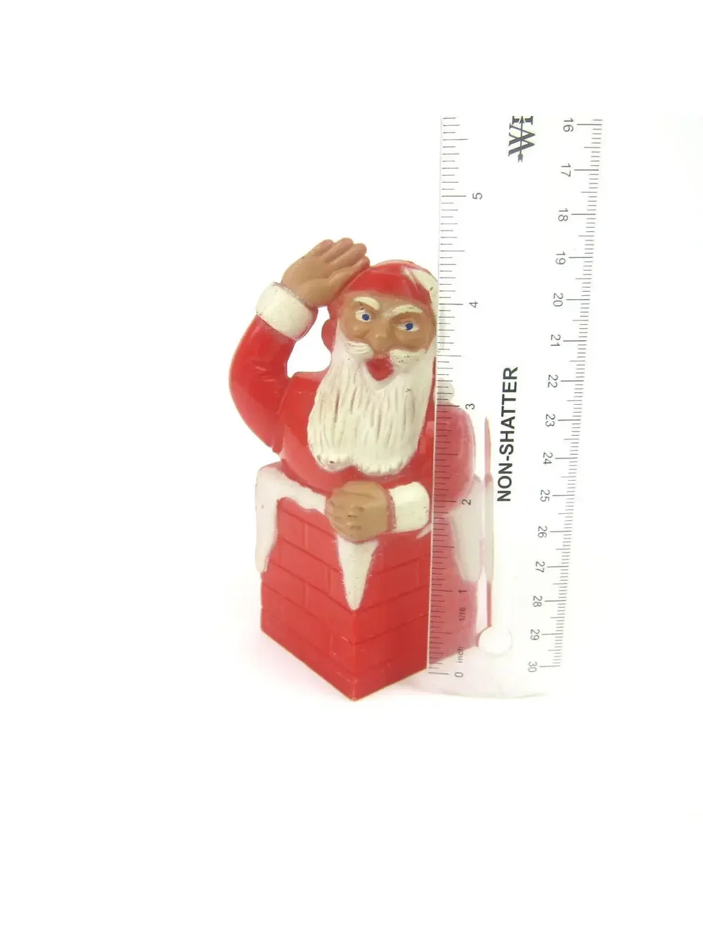 Vintage Rosbro Santa Claus in Chimney Christmas Candy Container Plastic 1950s